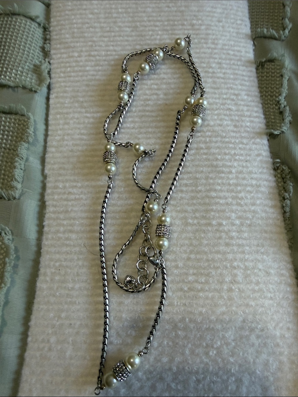 Brighton Silver-Tone Necklace with Ivory Pearl Accents